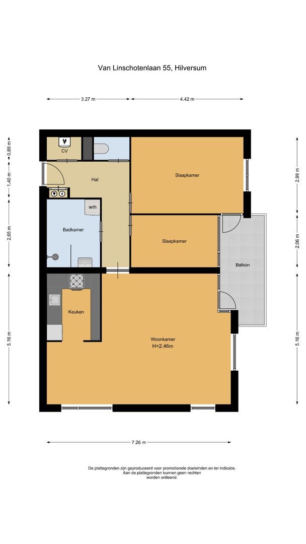 Van Linschotenlaan 55, Hilversum plattegrond-0