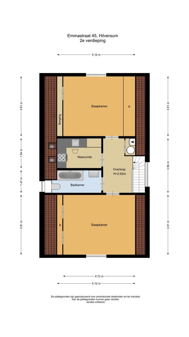 Emmastraat 45, Hilversum plattegrond-2