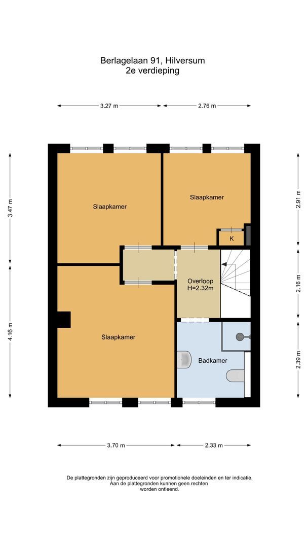 Berlagelaan 91, Hilversum plattegrond-2