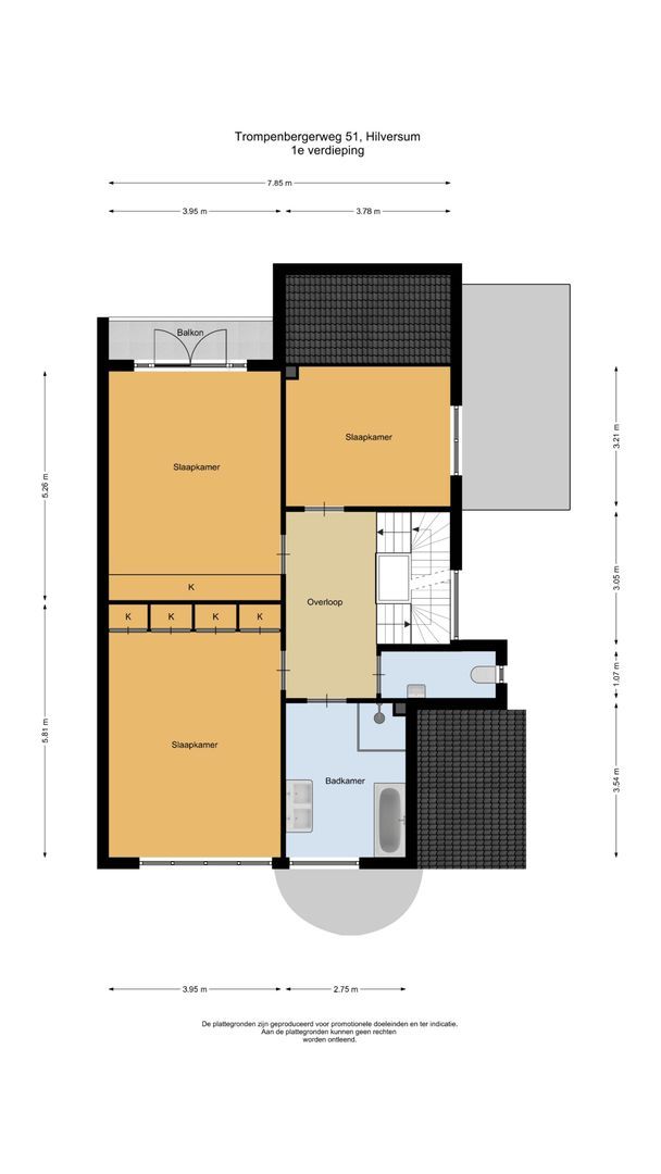 Trompenbergerweg 51, Hilversum plattegrond-1