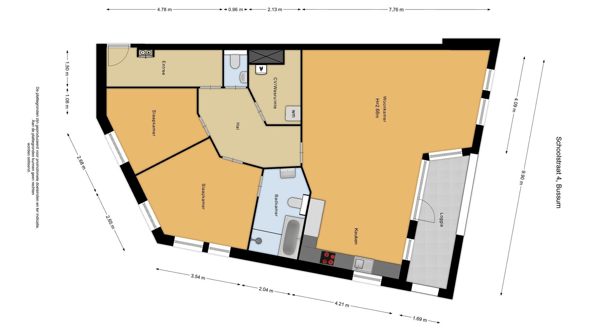 Schoolstraat 4, Bussum plattegrond-0
