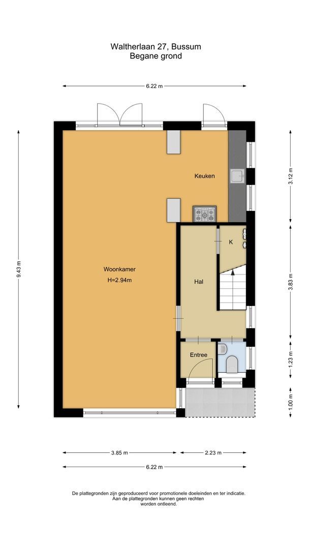 Waltherlaan 27, Bussum plattegrond-0