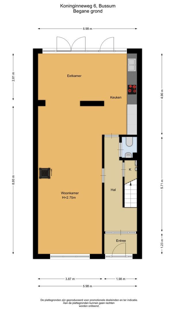 Koninginneweg 6, Bussum plattegrond-0