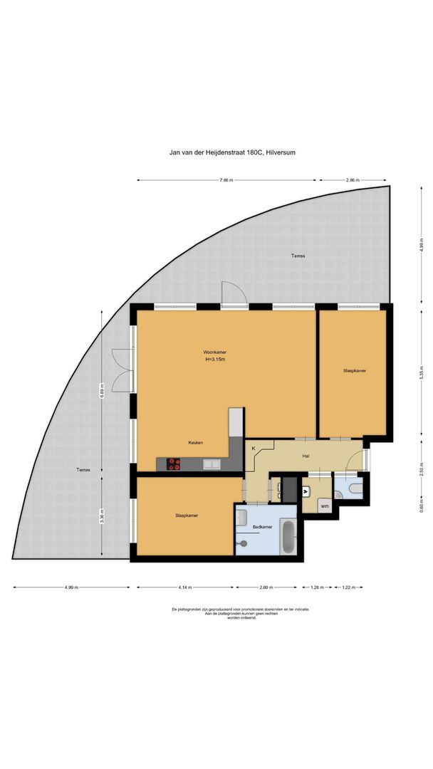 Jan van der Heijdenstraat 180 C, Hilversum plattegrond-0