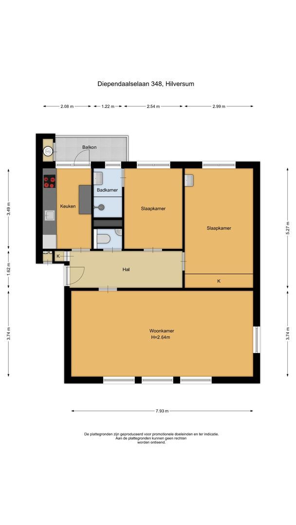 Diependaalselaan 348, Hilversum plattegrond-0