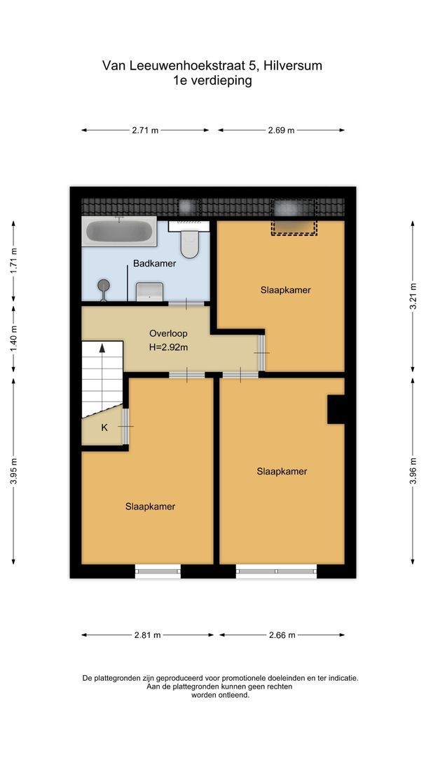 Van Leeuwenhoekstraat 5, Hilversum plattegrond-1