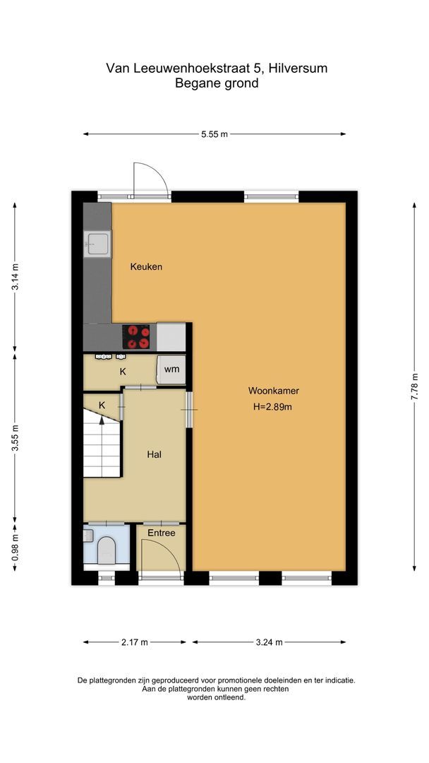 Van Leeuwenhoekstraat 5, Hilversum plattegrond-0