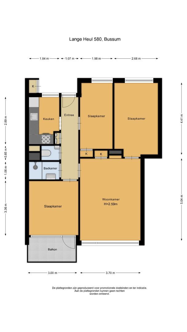 Lange Heul 580, Bussum plattegrond-0