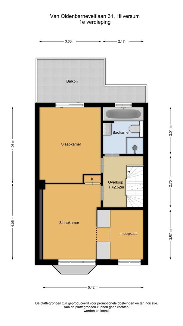 Van Oldenbarneveltlaan 31, Hilversum plattegrond-1