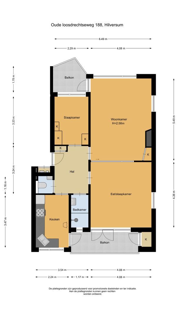 Oude Loosdrechtseweg 188, Hilversum plattegrond-0