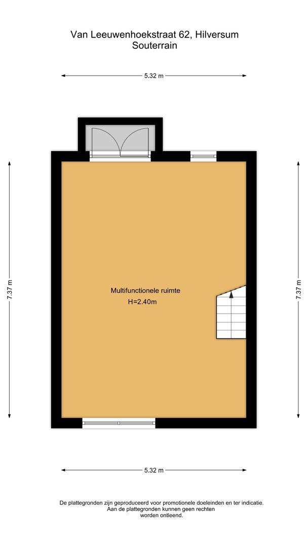Van Leeuwenhoekstraat 62, Hilversum plattegrond-1