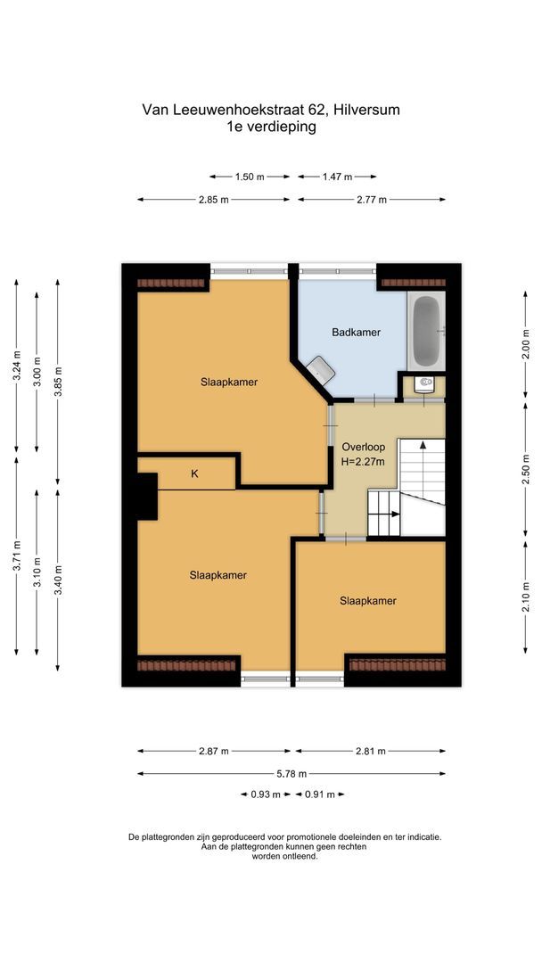 Van Leeuwenhoekstraat 62, Hilversum plattegrond-3