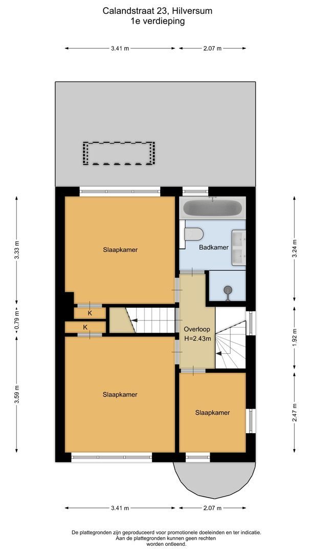 Calandstraat 23, Hilversum plattegrond-2