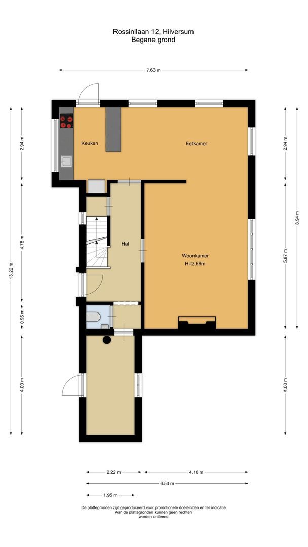 Rossinilaan 12, Hilversum plattegrond-0