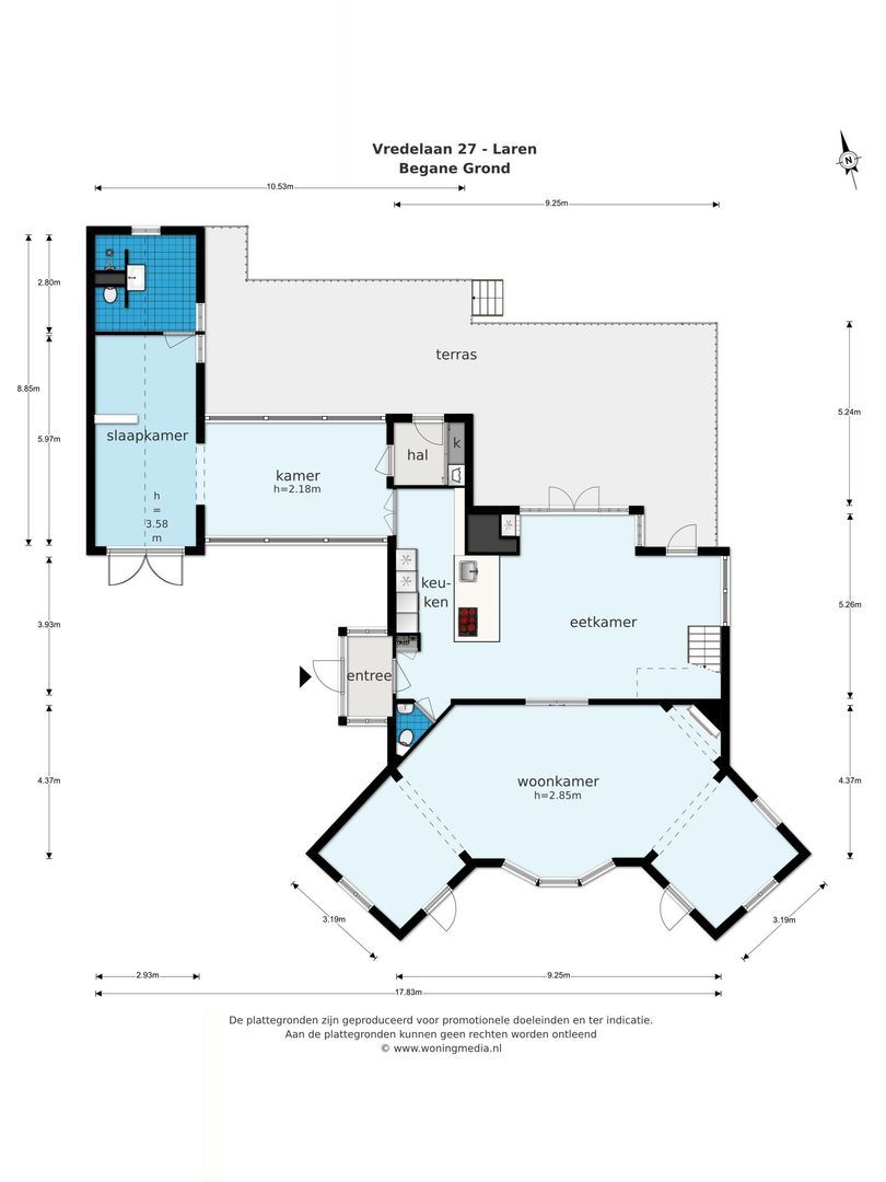 Vredelaan 27, Laren plattegrond-0