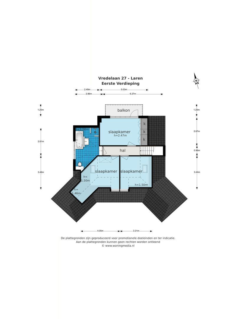 Vredelaan 27, Laren plattegrond-1