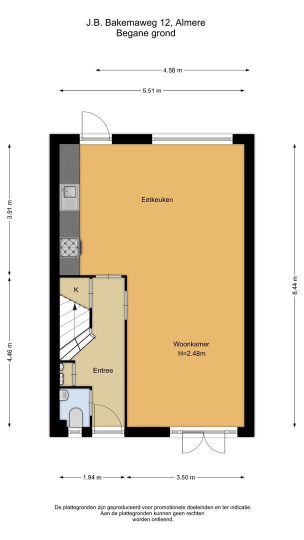 J.B. Bakemaweg 12, Almere plattegrond-1