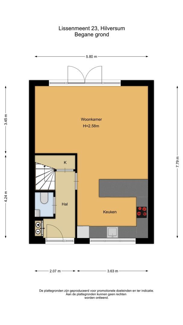 Lissenmeent 23, Hilversum plattegrond-1