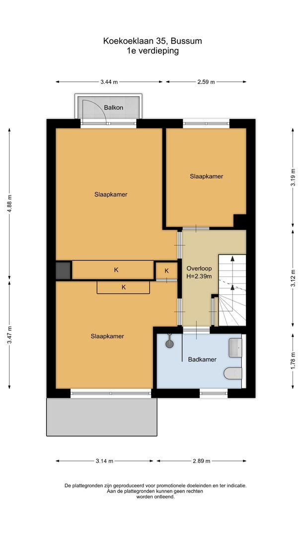 Koekoeklaan 35, Bussum plattegrond-1