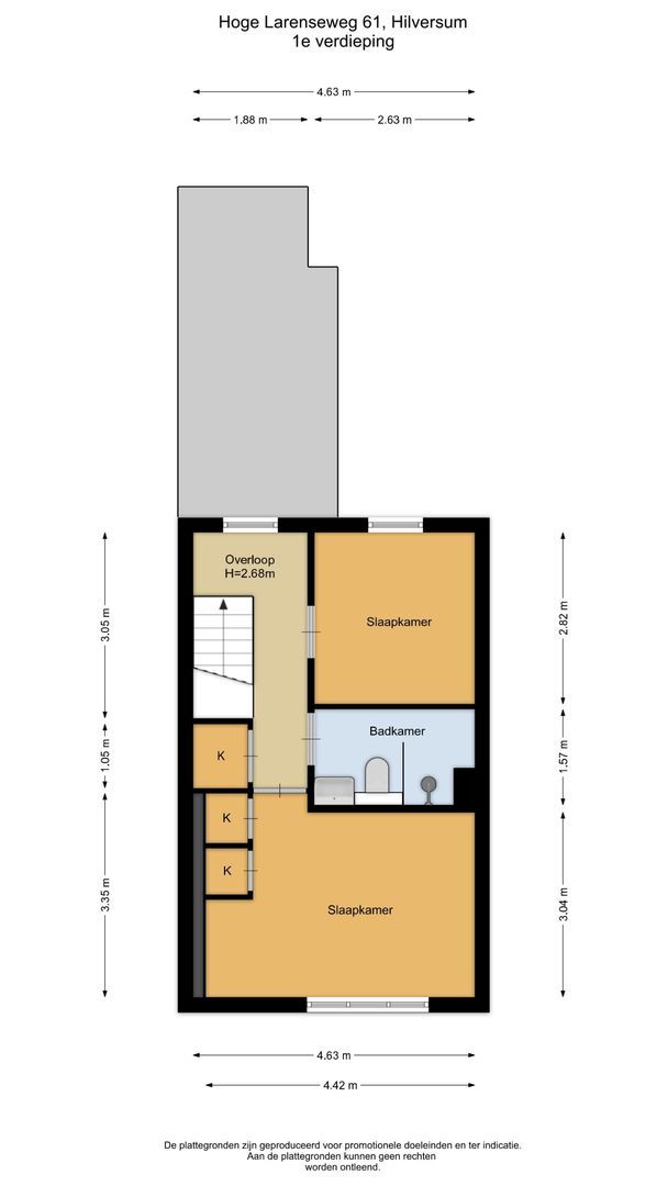 Hoge Larenseweg 61, Hilversum plattegrond-2
