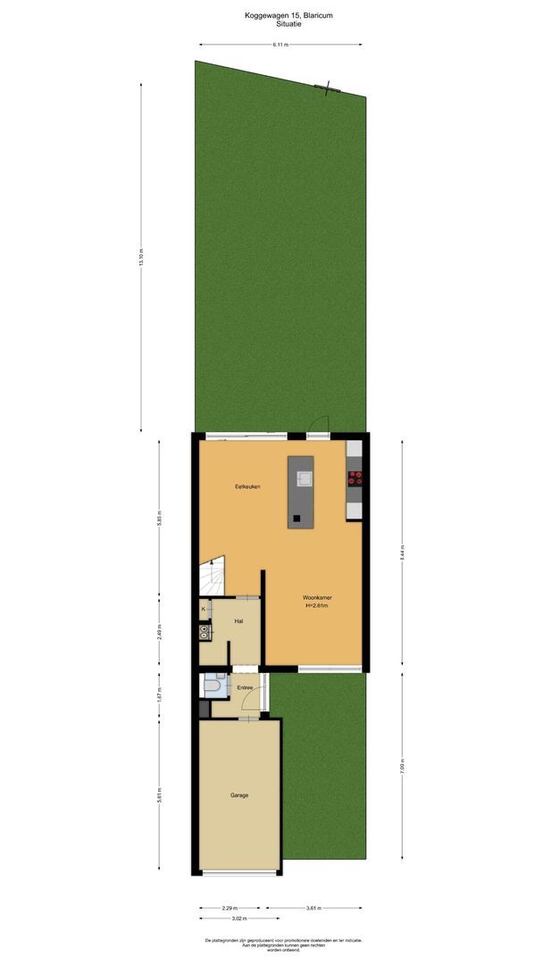 Koggewagen 15, Blaricum plattegrond-1