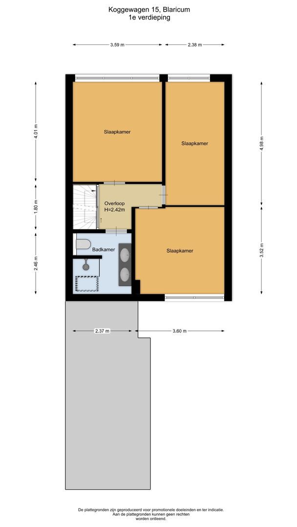 Koggewagen 15, Blaricum plattegrond-2