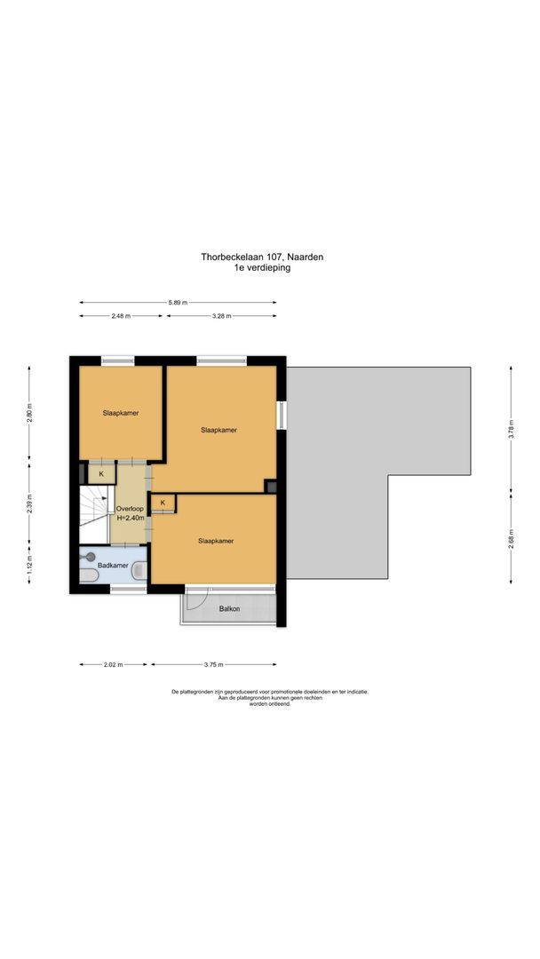 Thorbeckelaan 107, Naarden plattegrond-1