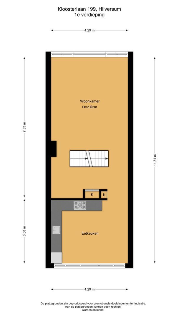 Kloosterlaan 199, Hilversum plattegrond-1