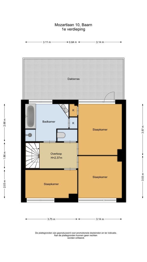 Mozartlaan 10, Baarn plattegrond-2