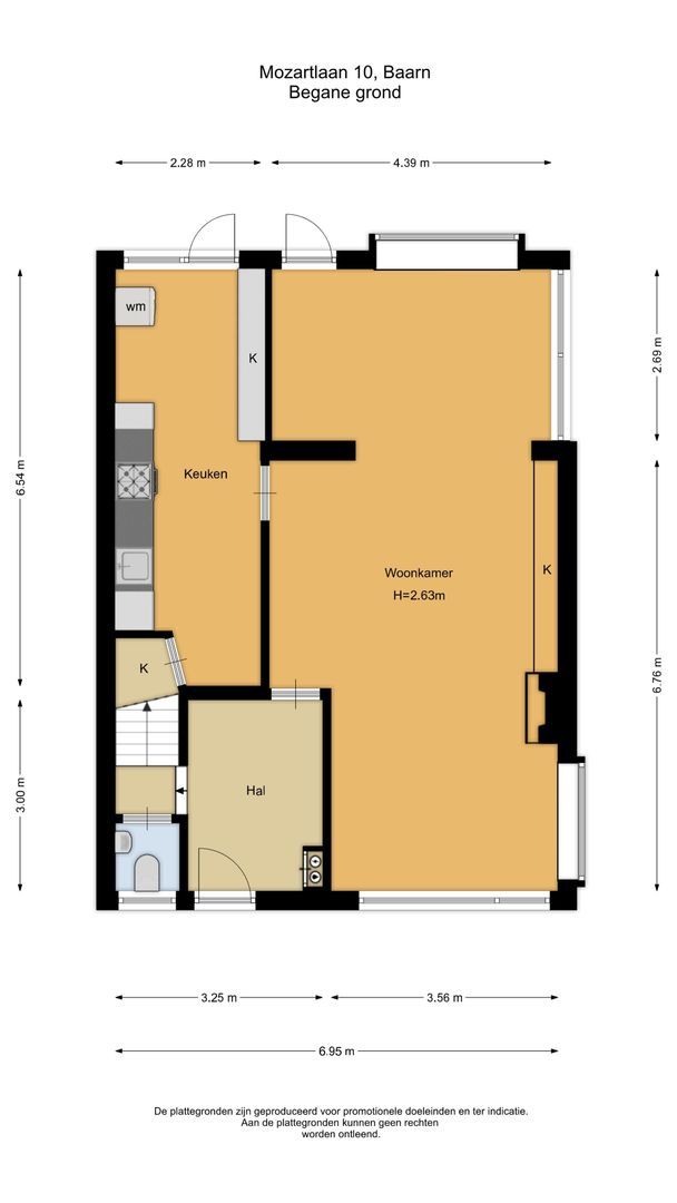 Mozartlaan 10, Baarn plattegrond-1