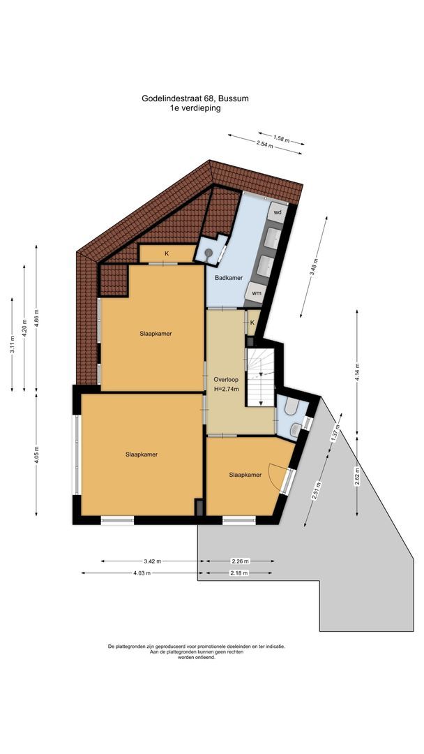 Godelindestraat 68, Bussum plattegrond-1