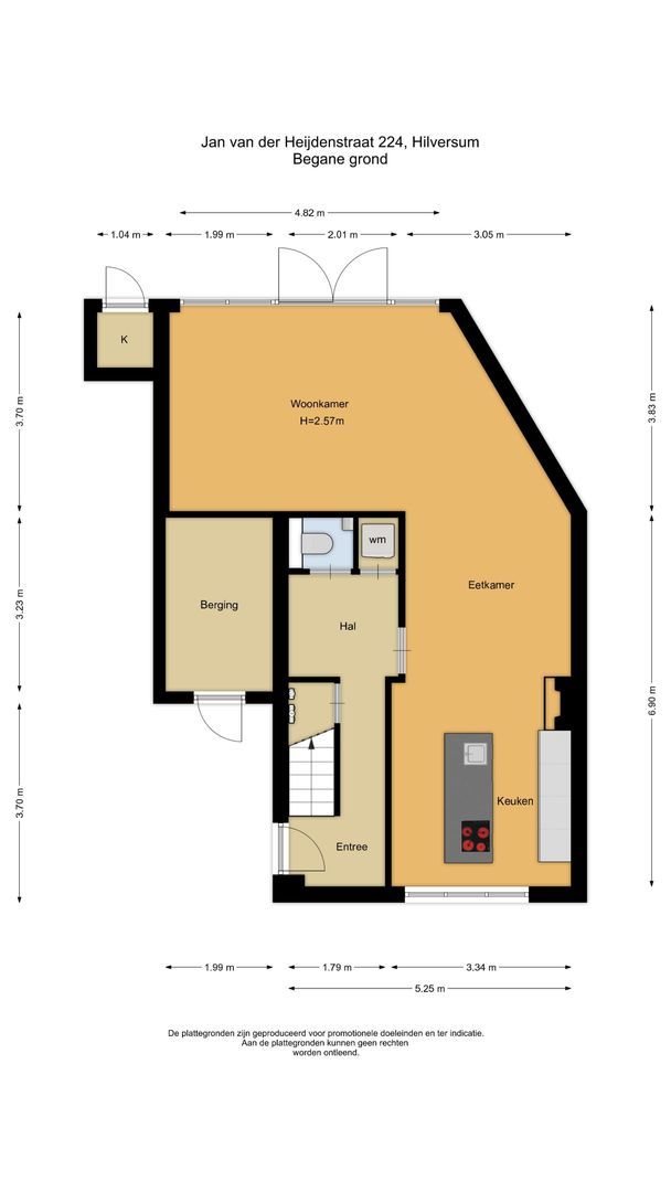 Jan van der Heijdenstraat 224, Hilversum plattegrond-1