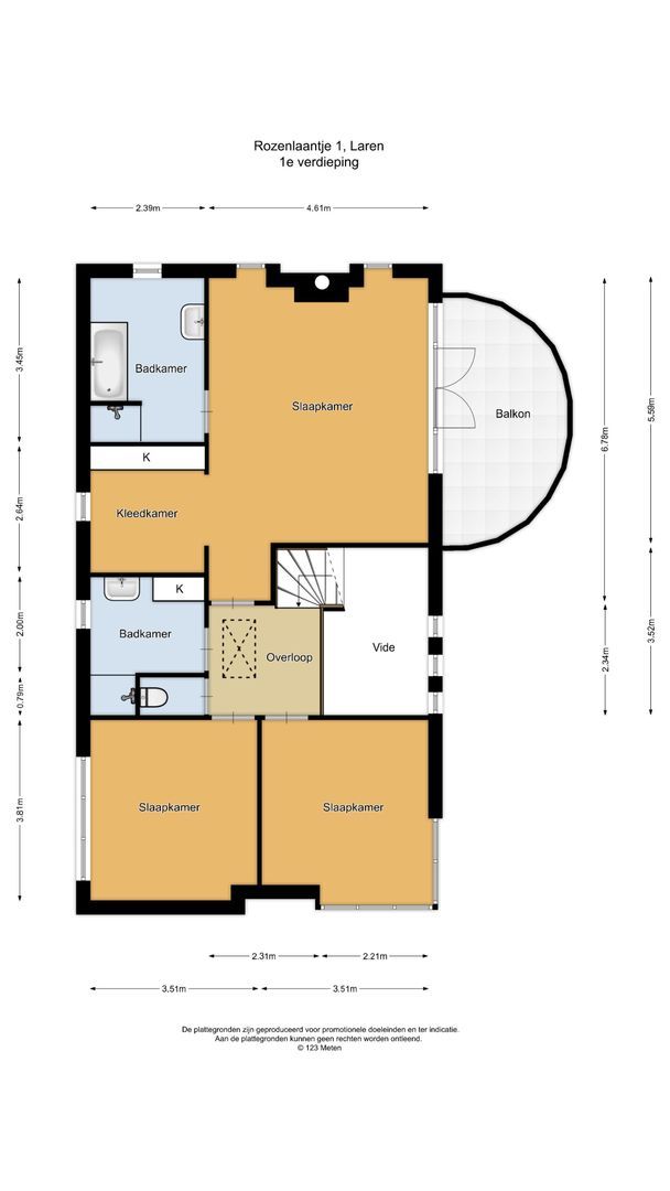 Rozenlaantje 1, Laren plattegrond-1