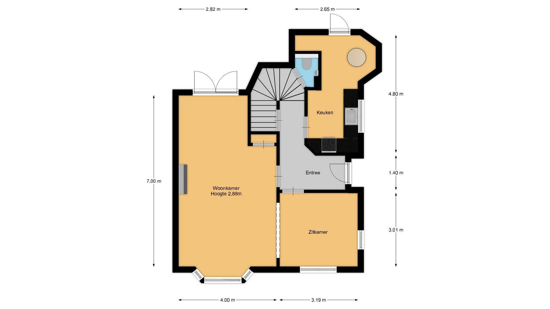 Koningslaan 21 A, Bussum plattegrond-0