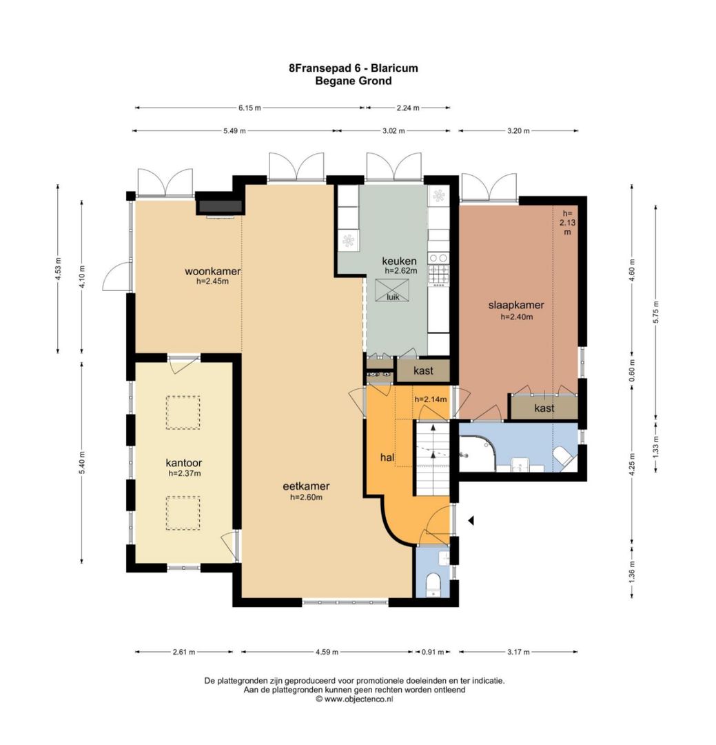 Fransepad 6, Blaricum plattegrond-0