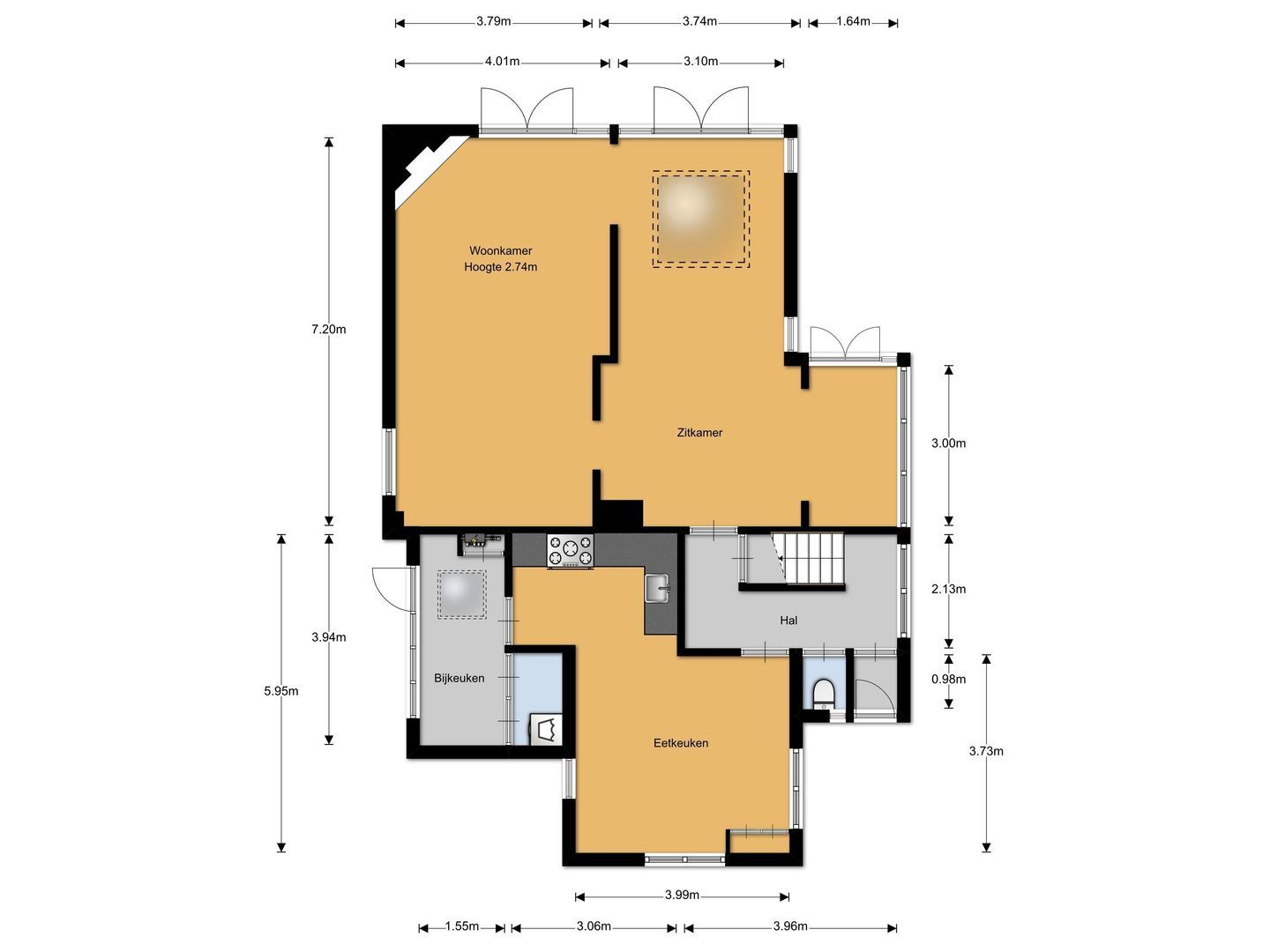 Nieuwe Bussummerweg 155, Huizen plattegrond-0