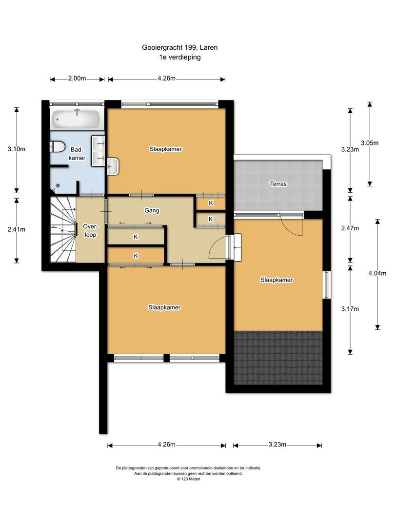 Gooiergracht 199, Laren plattegrond-1