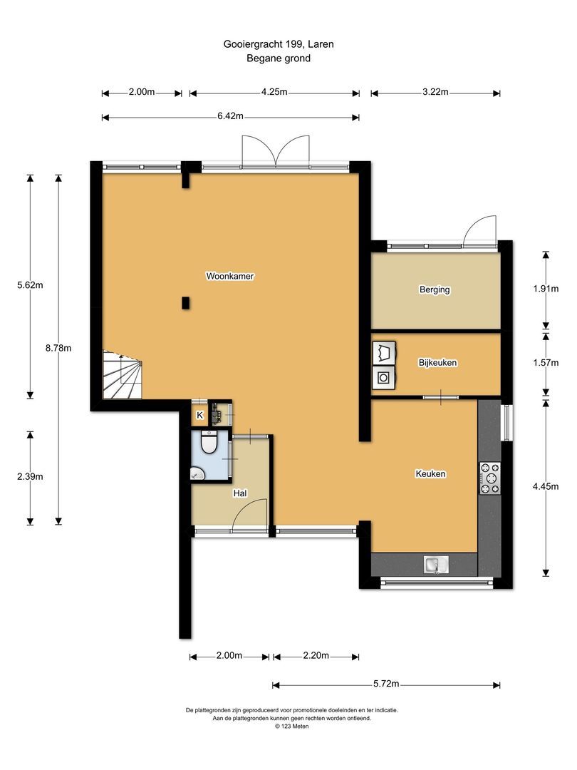 Gooiergracht 199, Laren plattegrond-0