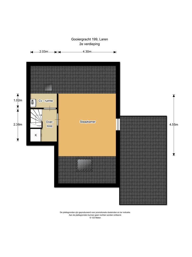 Gooiergracht 199, Laren plattegrond-2