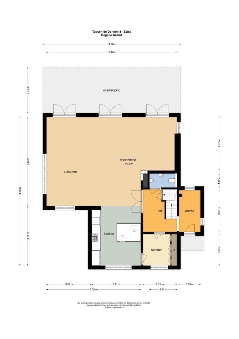 Tussen de Dennen 8, Zeist plattegrond-0