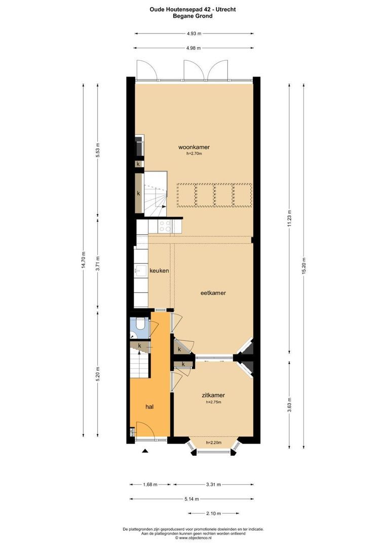 Oude Houtensepad 42, Utrecht plattegrond-1