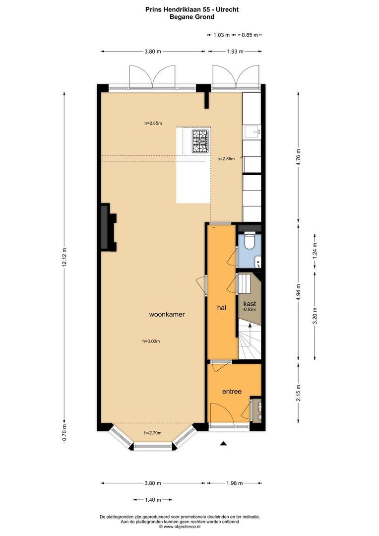 Prins Hendriklaan 55, Utrecht plattegrond-1