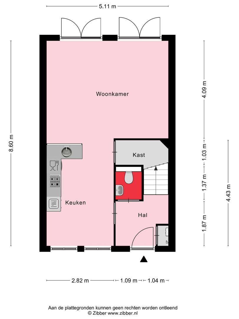 Suderskâns 34 423, Eanjum plattegrond-1