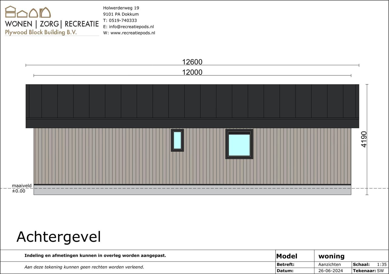 Plywood Block Building 1 0 ong, Dokkum foto-4