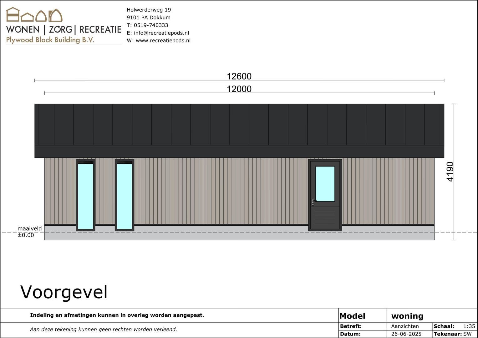 Plywood Block Building 1 0 ong, Dokkum foto-5