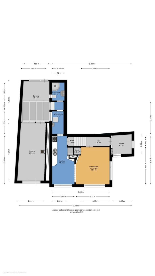 Waling Dykstrastrjitte 16, Holwert plattegrond-0