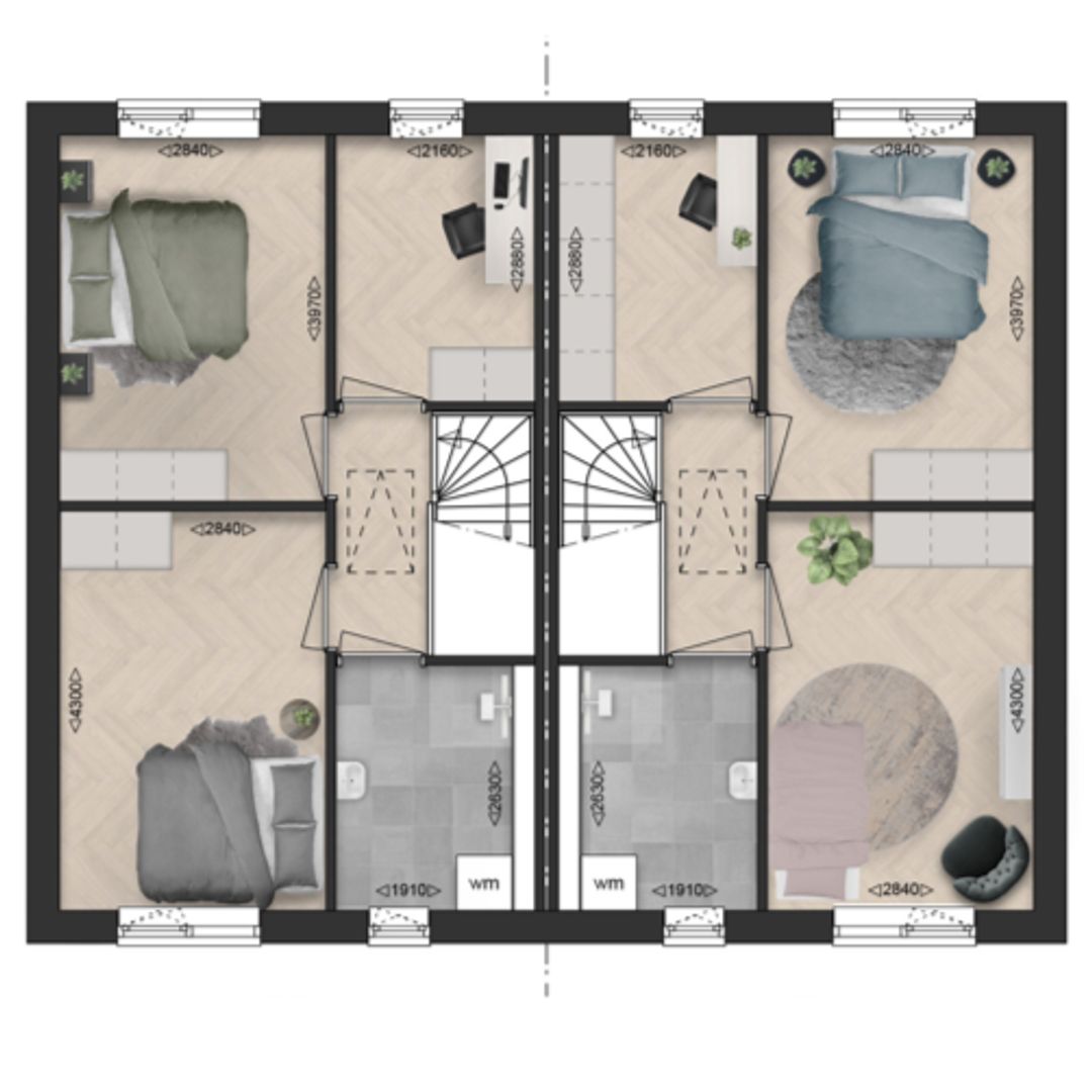 Dorpsweide type B | Túnstrjitte 0 ong, Mitselwier plattegrond-1