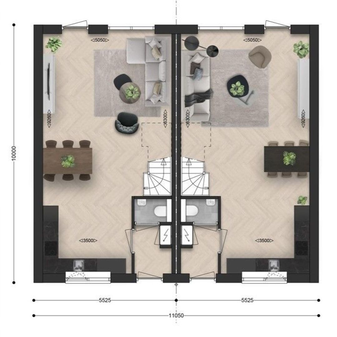 Dorpsweide type A | Wilhelminastrjitte 0 ong, Mitselwier plattegrond-0