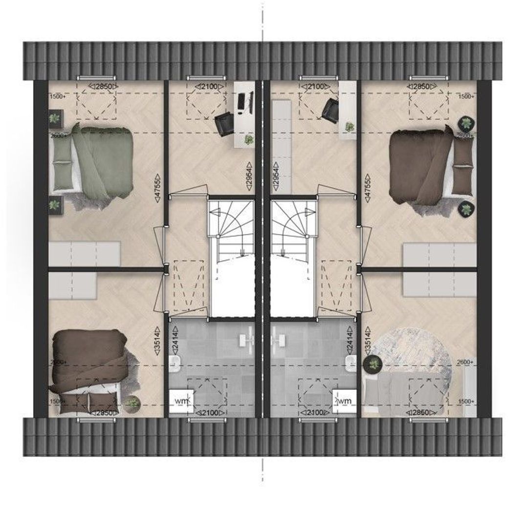 Dorpsweide type A | Wilhelminastrjitte 0 ong, Mitselwier plattegrond-1