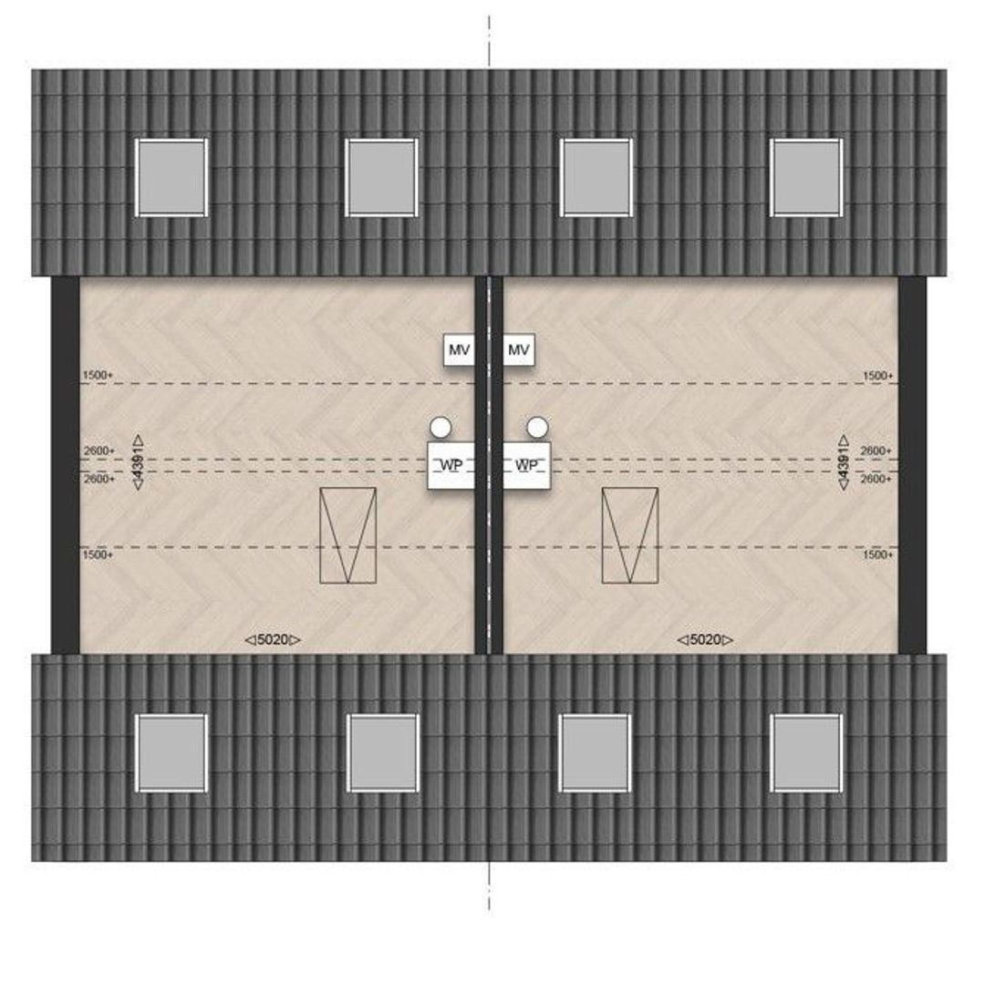 Dorpsweide type A | Wilhelminastrjitte 0 ong, Mitselwier plattegrond-2